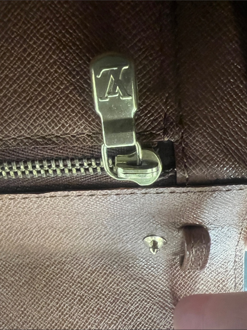 Louis Vuitton Monogram Canvas Clutch with Brown Trim - Picture 5 of 8